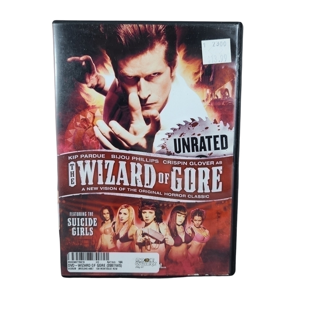 𝅺THE Wizard of Gore- Kid Pardue, The Suicide Girls (DVD, 2007) Horror Ex Rental